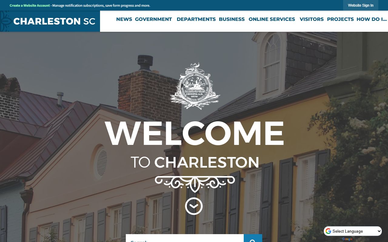 City of Charleston government website for property records and permits