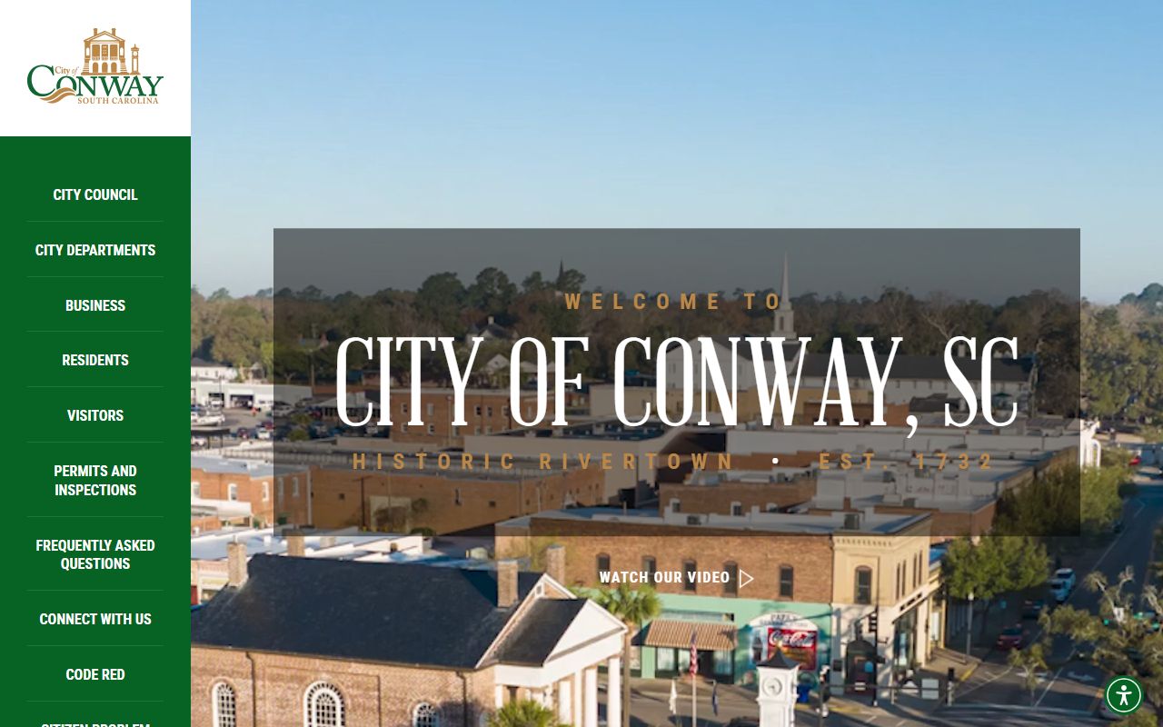 City of Conway South Carolina property records and city government website