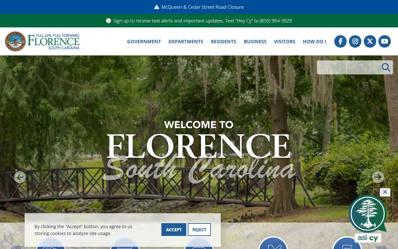 Florence city departments covering planning, permits, and development services