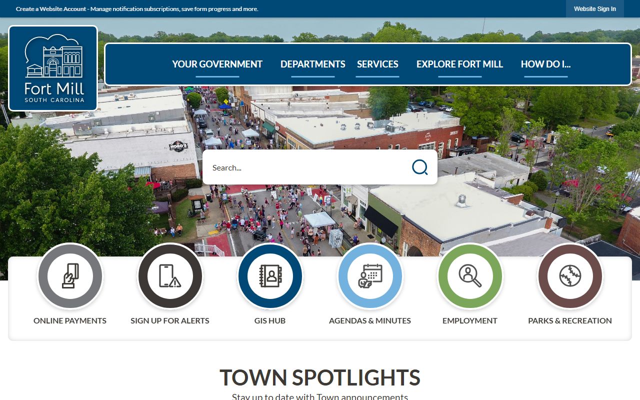 Town of Fort Mill official website for planning and permit records