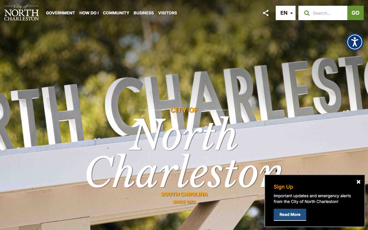 City of North Charleston government website for permits and property records