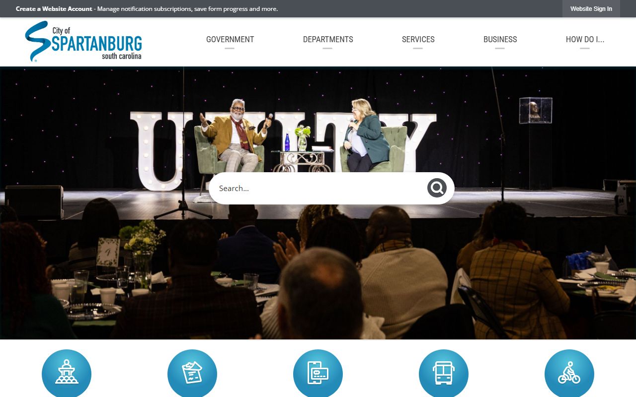 City of Spartanburg official website for permits and city property records