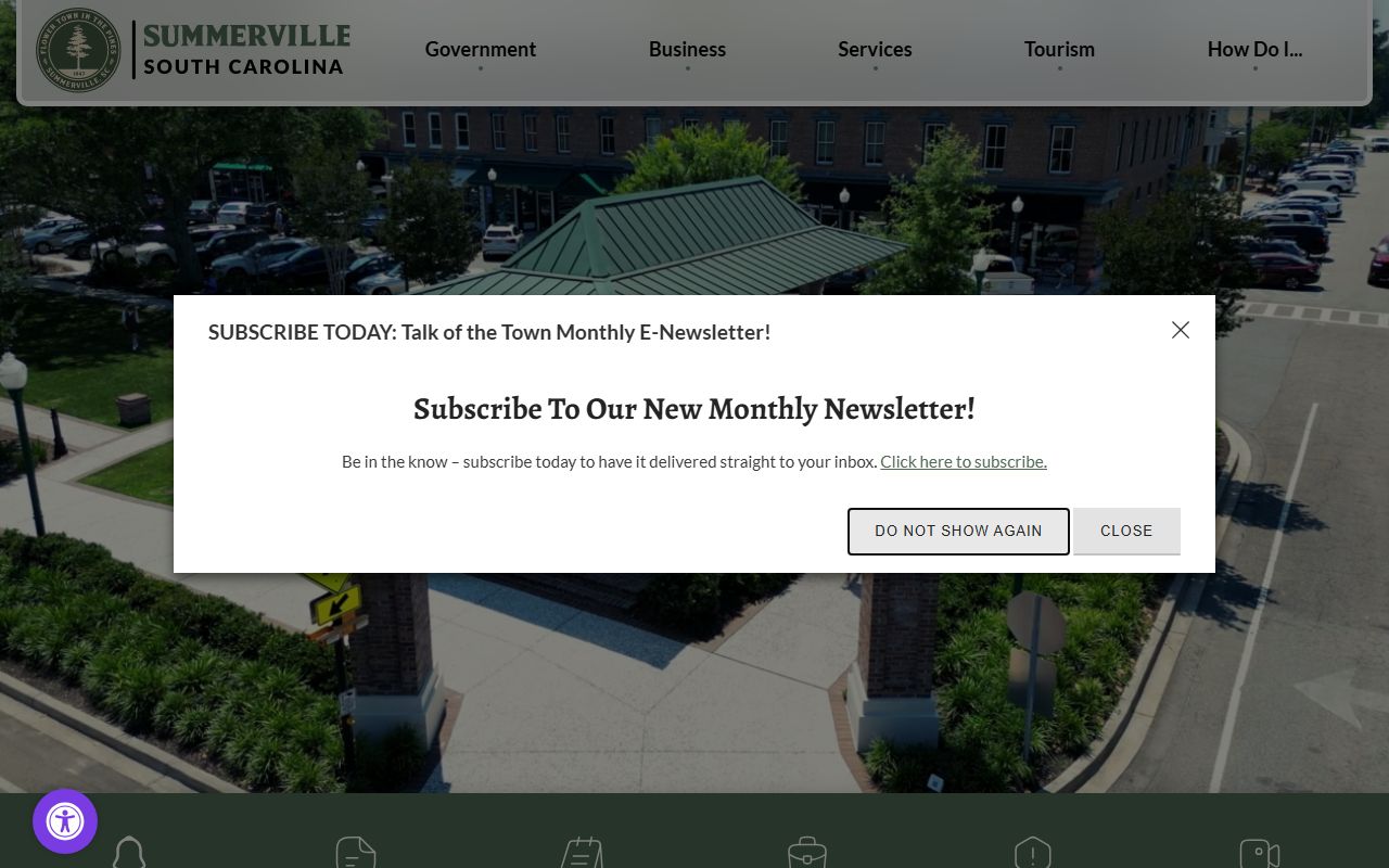 Town of Summerville official website for permits and property records
