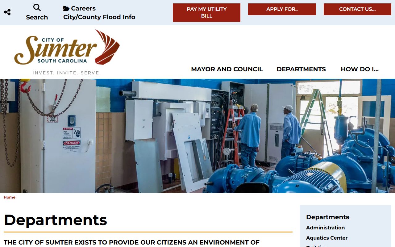 Sumter city departments including planning and development services