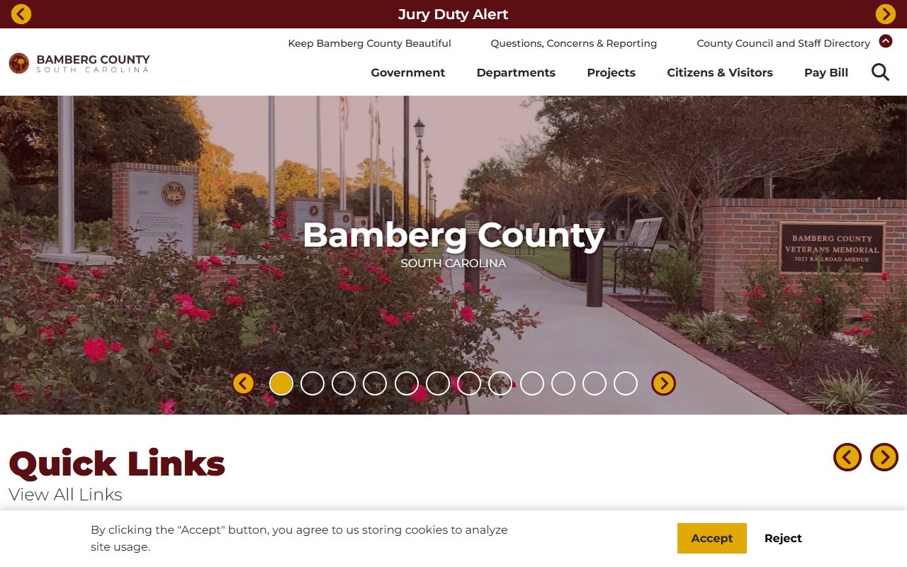 bamberg county property records clerk of court website