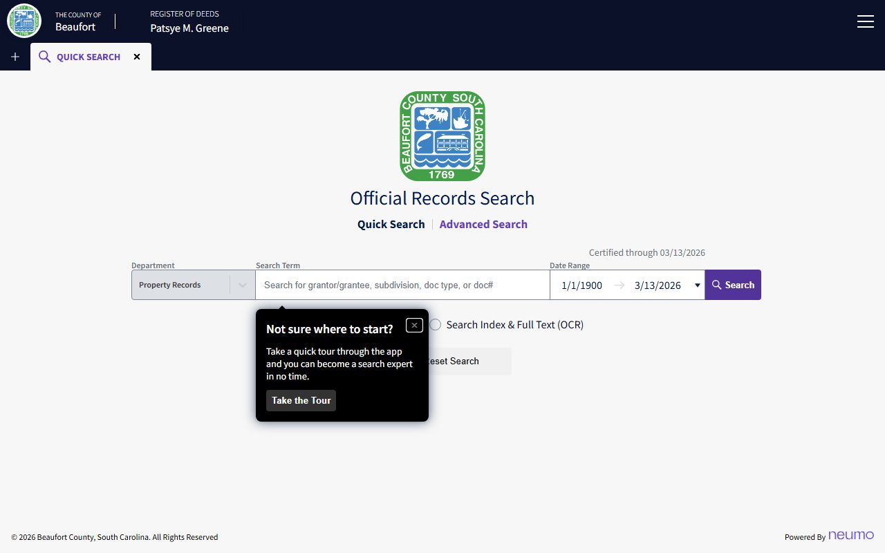 beaufort county cloud search property records online portal