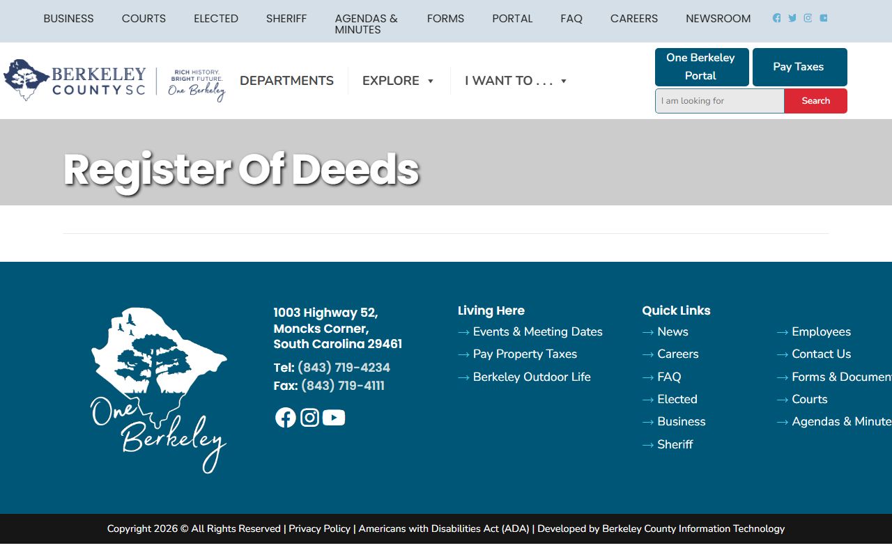 berkeley county property records register of deeds website