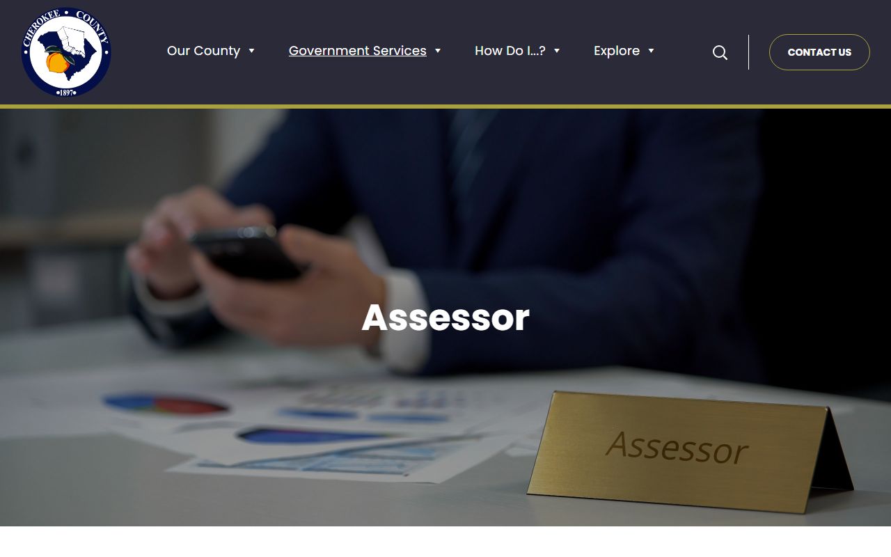 Cherokee County Assessor property records page