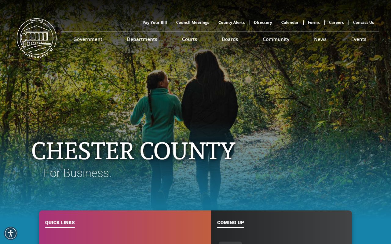Chester County Clerk of Court property records page