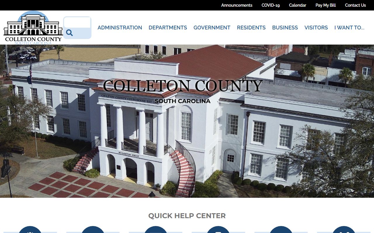 Colleton County Register of Deeds property records page
