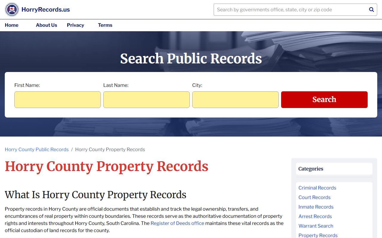 Horry County government property records