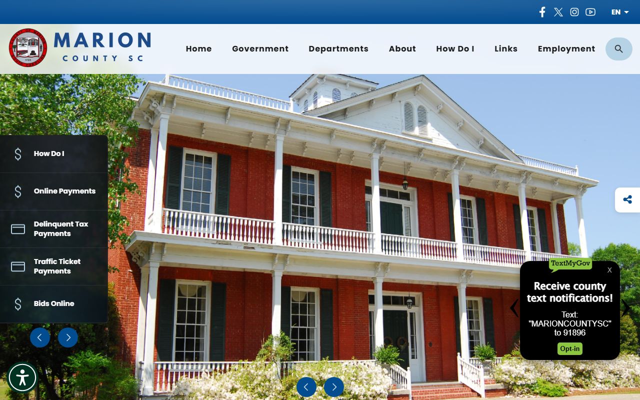 Marion County Clerk of Court office for property records in Marion, South Carolina