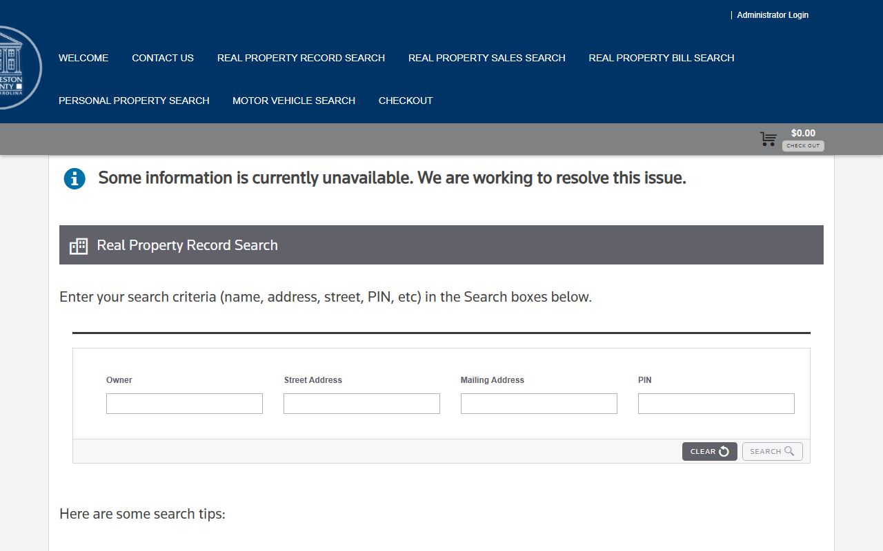 South Carolina property records Charleston County real property record search system